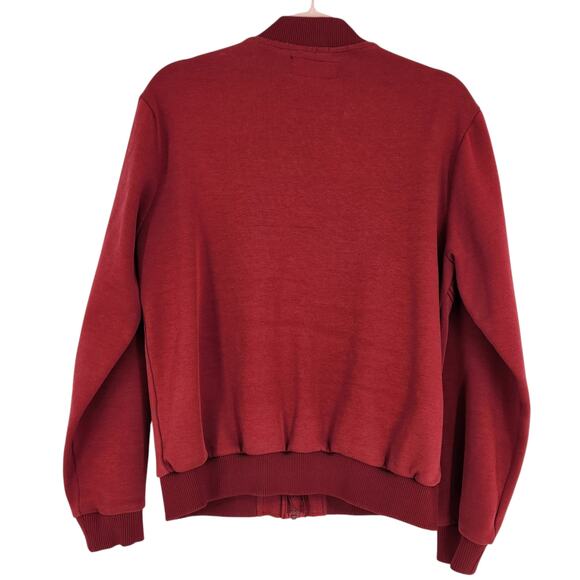 Zara Man Red Quilted Zip Front Cardigan Sweater Jacket Size Medium - Picture 2 of 4